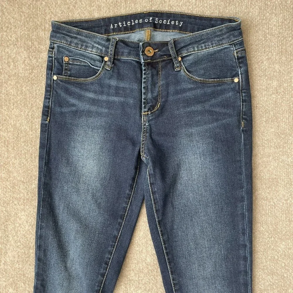 Articles of Society Jeans Womens 26 Skinny Dark Wash Stretch Denim Pants Jegging - Picture 2 of 13